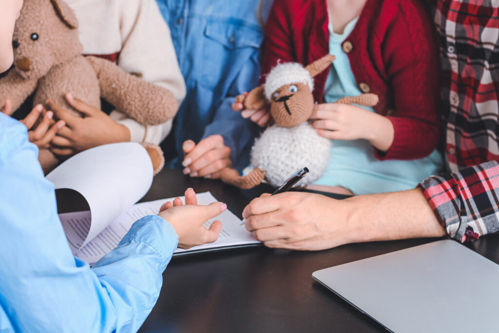Family Meeting with a Child Adoption Agency to Review Adoption Paperwork